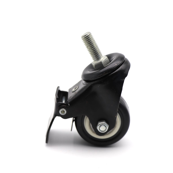 GWZH0021 Silent Furniture Castor PU Swivel Roller Caster with Brake 360 Rotatable Wheel